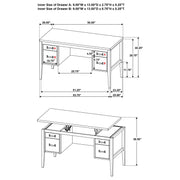 Graham 54-inch 4-drawer Double Pedestal Lift Top Computer Desk Chocolate - 800867