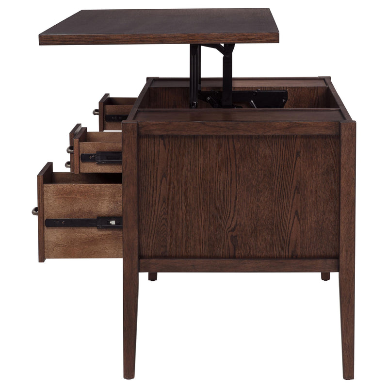 Graham 54-inch 4-drawer Double Pedestal Lift Top Computer Desk Chocolate - 800867