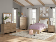 Gramburg Warm Natural Brown Twin Panel Bed - PCB1121B2