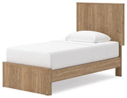 Gramburg Warm Natural Brown Twin Panel Platform Bed - PCB1121B8