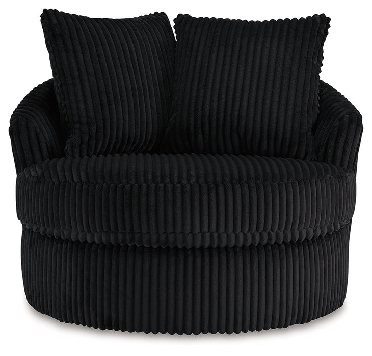 Gramwell Onyx Oversized Swivel Accent Chair - Gate Furniture