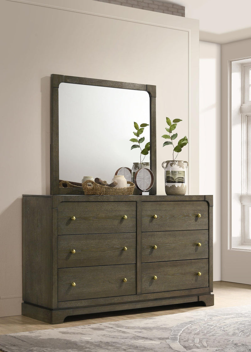 Gran Park 6-drawer Dresser and Mirror Dark Cocoa - 224933M