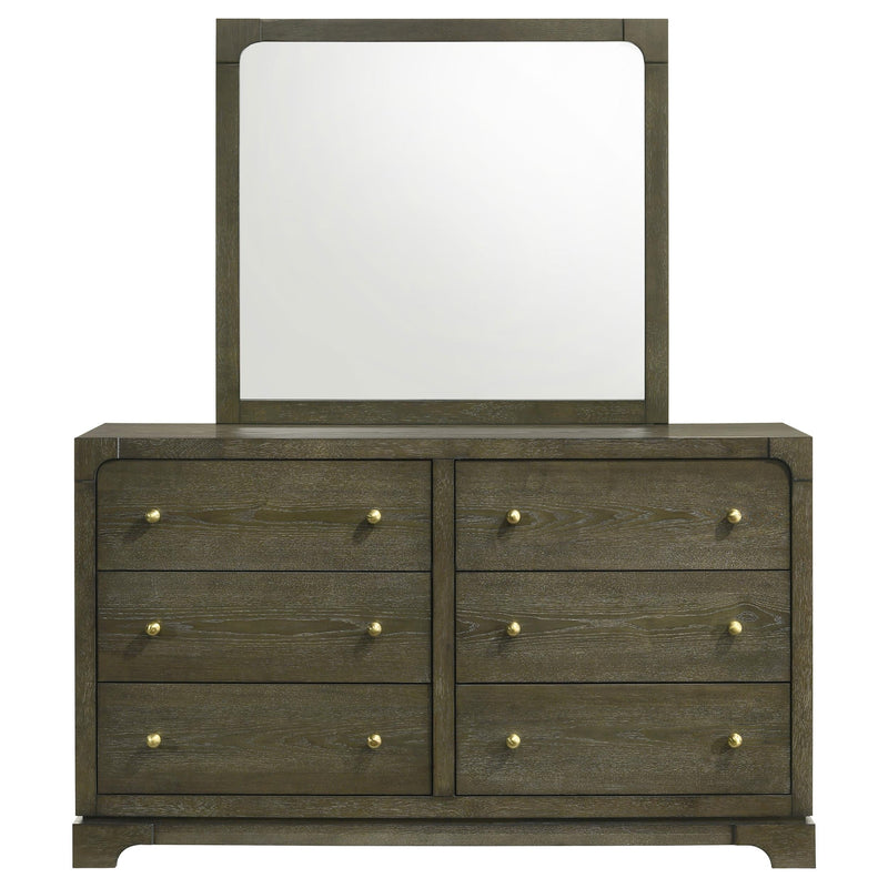 Gran Park 6-drawer Dresser and Mirror Dark Cocoa - 224933M