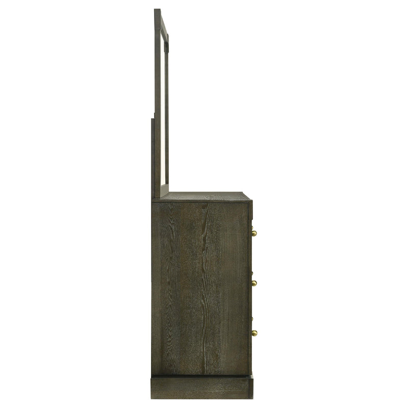 Gran Park 6-drawer Dresser and Mirror Dark Cocoa - 224933M