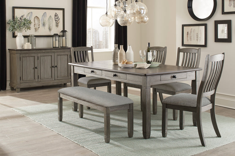 Granby Antique Gray Dining Set - Lara FurnitureDining Room Set
