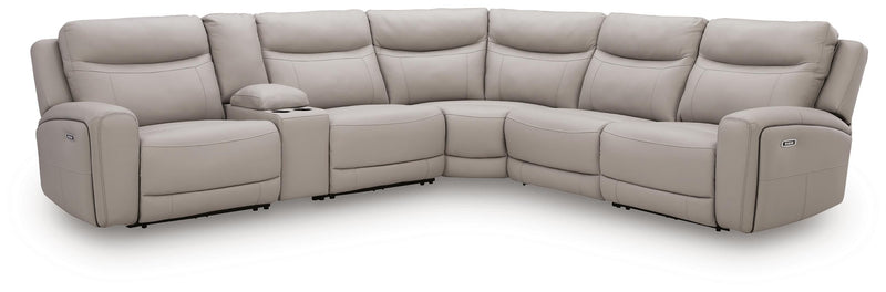 Gravier Gray 6-Piece Power Reclining Sectional with Storage Console - U13300S5