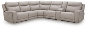 Gravier Gray 6-Piece Power Reclining Sectional with Storage Console - U13300S5