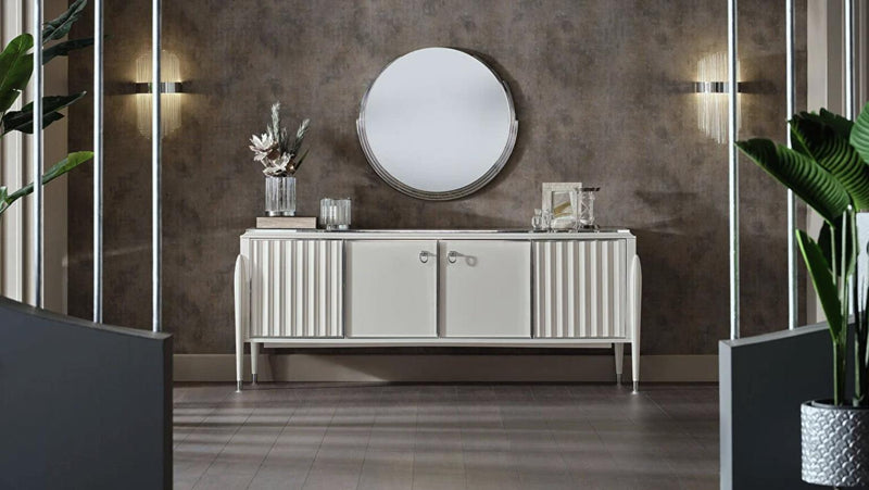 Gravita Dining Table (Ivory) - Lara FurnitureDining Tables
