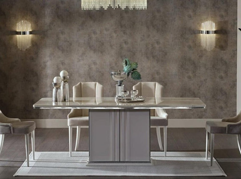 Gravita Dining Table (Ivory) - Lara FurnitureDining Tables