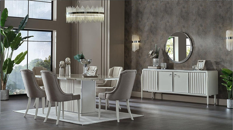 Gravita  Expandable Dining Table (Ivory) - 20-GRA-EXP DINING TABLE-IVORY