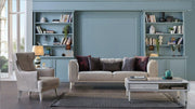 Gravita Love Seat (Deren Beige) /Ivory Legs - Lara FurnitureLoveseat