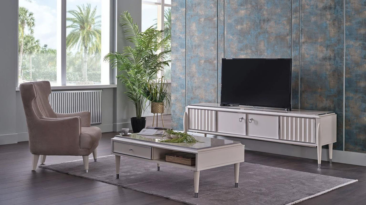 Gravita Tv Stand Ivory Leg - Gate FurnitureTV Stand