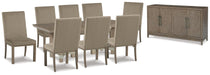 Gray Chrestner Dining Table and 8 Chairs with Storage - PKG013367