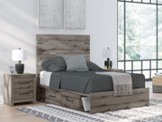 Graystorm Brown Gray Full Panel Bed with Storage - PCB2405B17