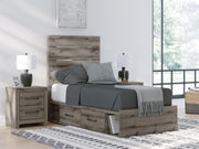 Graystorm Brown Gray Twin Panel Storage Bed - PCB2405B18