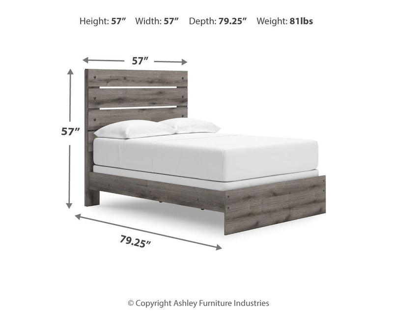 Graystorm Full Panel Bed, Dresser, Mirror and 2 Nightstands in Brown Gray - PKG021341