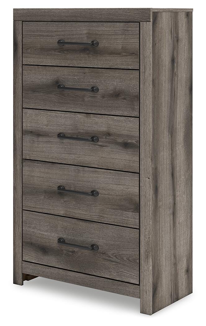 Graystorm Full Panel Bed, Dresser, Mirror, Chest and 2 Nightstands in Brown Gray - PKG021342