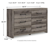 Graystorm Full Panel Bed with Storage and Dresser in Brown Gray - PKG021393