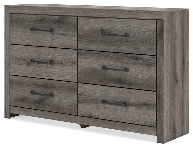 Graystorm Full Panel Bed with Storage and Dresser in Brown Gray - PKG021393