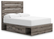 Graystorm Full Panel Bed with Storage, Dresser and Nightstand in Brown Gray - PKG021394