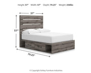 Graystorm Full Panel Bed with Storage, Dresser, Mirror and Chest in Brown Gray - PKG021391