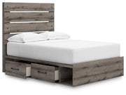 Graystorm Full Panel Bed with Storage, Dresser, Mirror, Chest and 2 Nightstands in Brown Gray - PKG021389