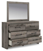 Graystorm Full Panel Bed with Storage, Dresser, Mirror, Chest and 2 Nightstands in Brown Gray - PKG021389