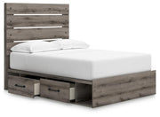 Graystorm Full Panel Storage Bed, Dresser and Mirror in Brown Gray - PKG021371