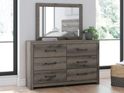 Graystorm Full Panel Storage Bed, Dresser, Mirror, Chest and Nightstand in Brown Gray - PKG021376