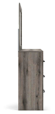 Graystorm King Panel Bed, Dresser and Mirror in Brown Gray - PKG021355