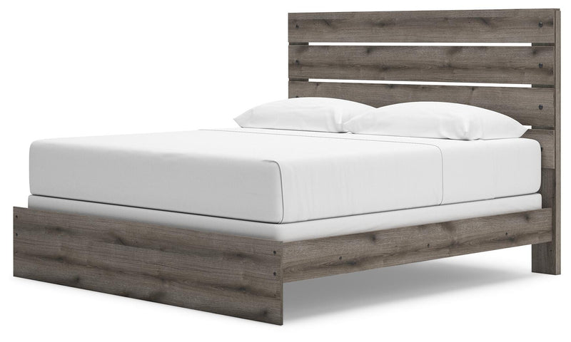 Graystorm King Panel Bed, Dresser and Nightstand in Brown Gray - PKG021362