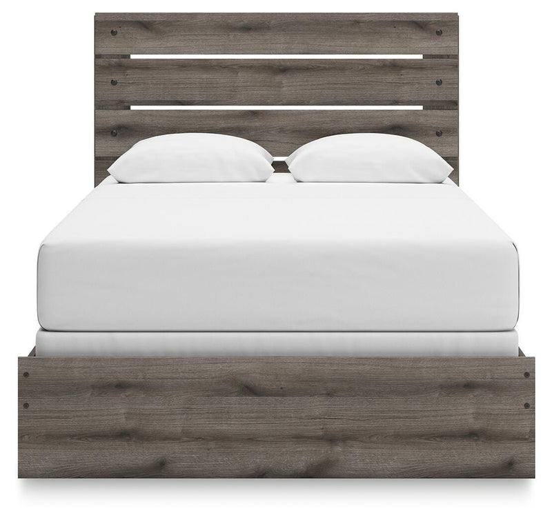 Graystorm Queen Panel Bed, Dresser and Nightstand in Brown Gray - PKG021354