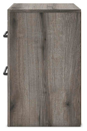 Graystorm Queen Panel Bed, Dresser, Mirror and 2 Nightstands in Brown Gray - PKG021348