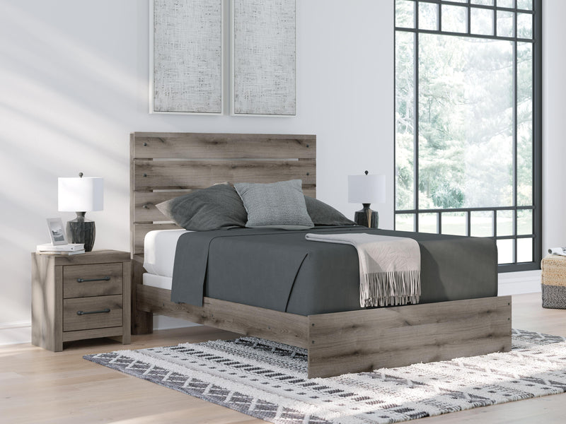 Graystorm Queen Panel Bed, Dresser, Mirror and 2 Nightstands in Brown Gray - PKG021348