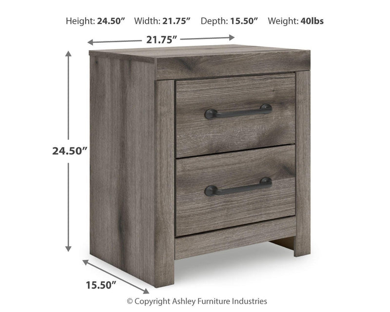 Graystorm Queen Panel Bed, Dresser, Mirror and Nightstand in Brown Gray - PKG021350