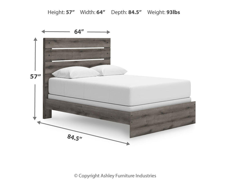 Graystorm Queen Panel Bed, Dresser, Mirror, Chest and 2 Nightstands in Brown Gray - PKG021349