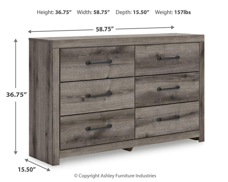Graystorm Twin Panel Bed and Dresser in Brown Gray - PKG021338