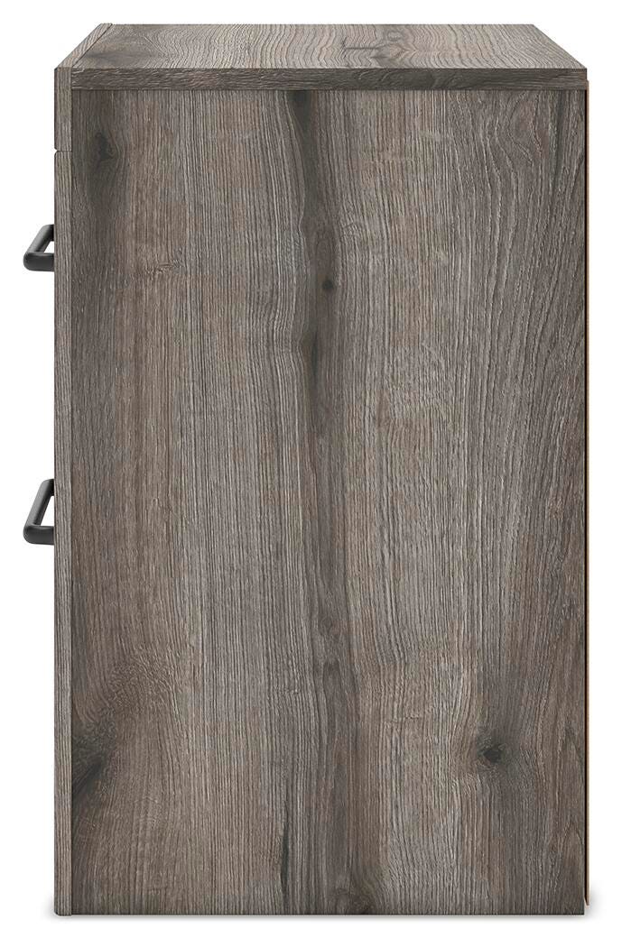 Graystorm Twin Panel Bed, Dresser and Nightstand in Brown Gray - PKG021339