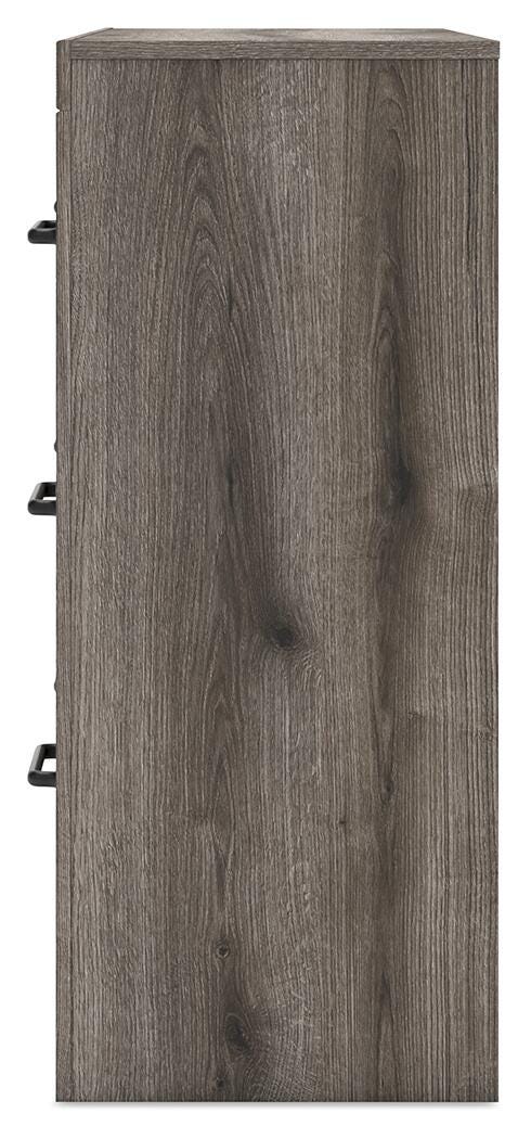 Graystorm Twin Panel Bed, Dresser and Nightstand in Brown Gray - PKG021339