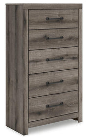 Graystorm Twin Panel Bed with Storage, Dresser, Mirror and Chest in Brown Gray - PKG021383