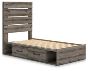 Graystorm Twin Panel Storage Bed, Dresser and Nightstand in Brown Gray - PKG021370