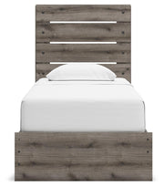 Graystorm Twin Panel Storage Bed, Dresser, Mirror, Chest and Nightstand in Brown Gray - PKG021368
