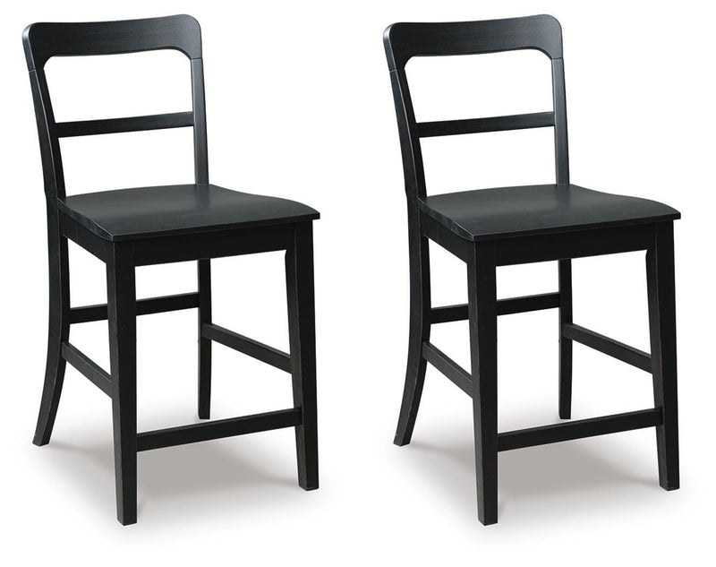 Greddinton Black Counter Height Barstool, Set of 2 - PCD824-124