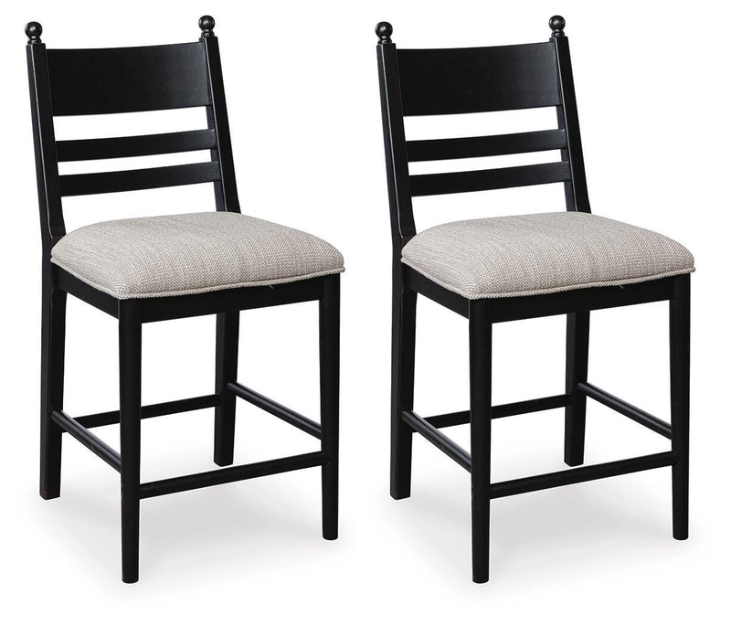 Greddinton Black Counter Height Barstool, Set of 2 - PCD824-724