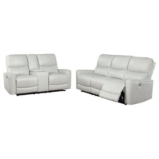 Greenfield 2-piece Power Reclining Sofa Set Dove Grey - 610261P-S2
