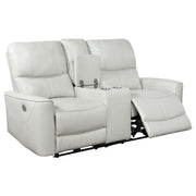 Greenfield Upholstered Power Reclining Loveseat Dove Grey - 610262P