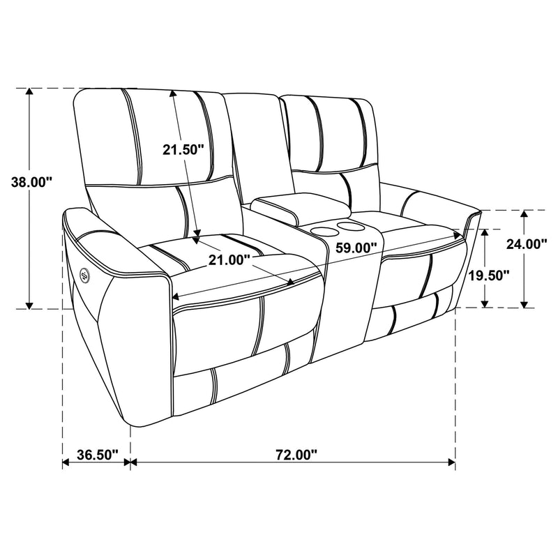Greenfield Upholstered Power Reclining Loveseat Saddle Brown - 610265P