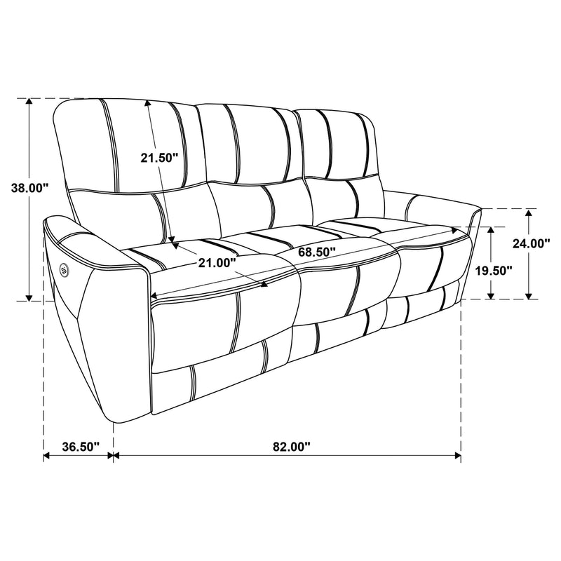 Greenfield Upholstered Power Reclining Sofa Saddle Brown - 610264P