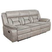 Greer 2-piece Upholstered Reclining Sofa Set Taupe - 651351-S2