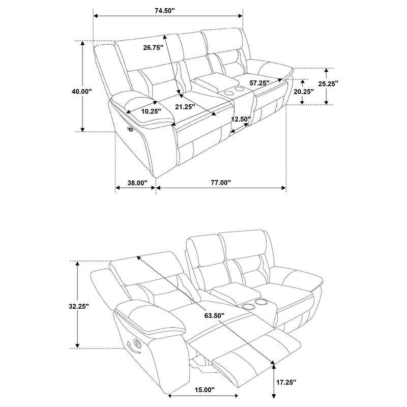 Greer 3-piece Upholstered Reclining Sofa Set Taupe - 651351-S3
